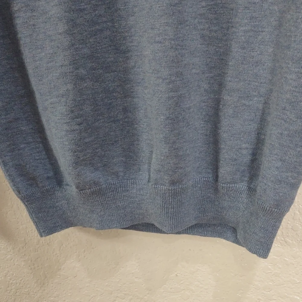 J.CREW 100%Cotton Men's Blue V-Neck Sweater